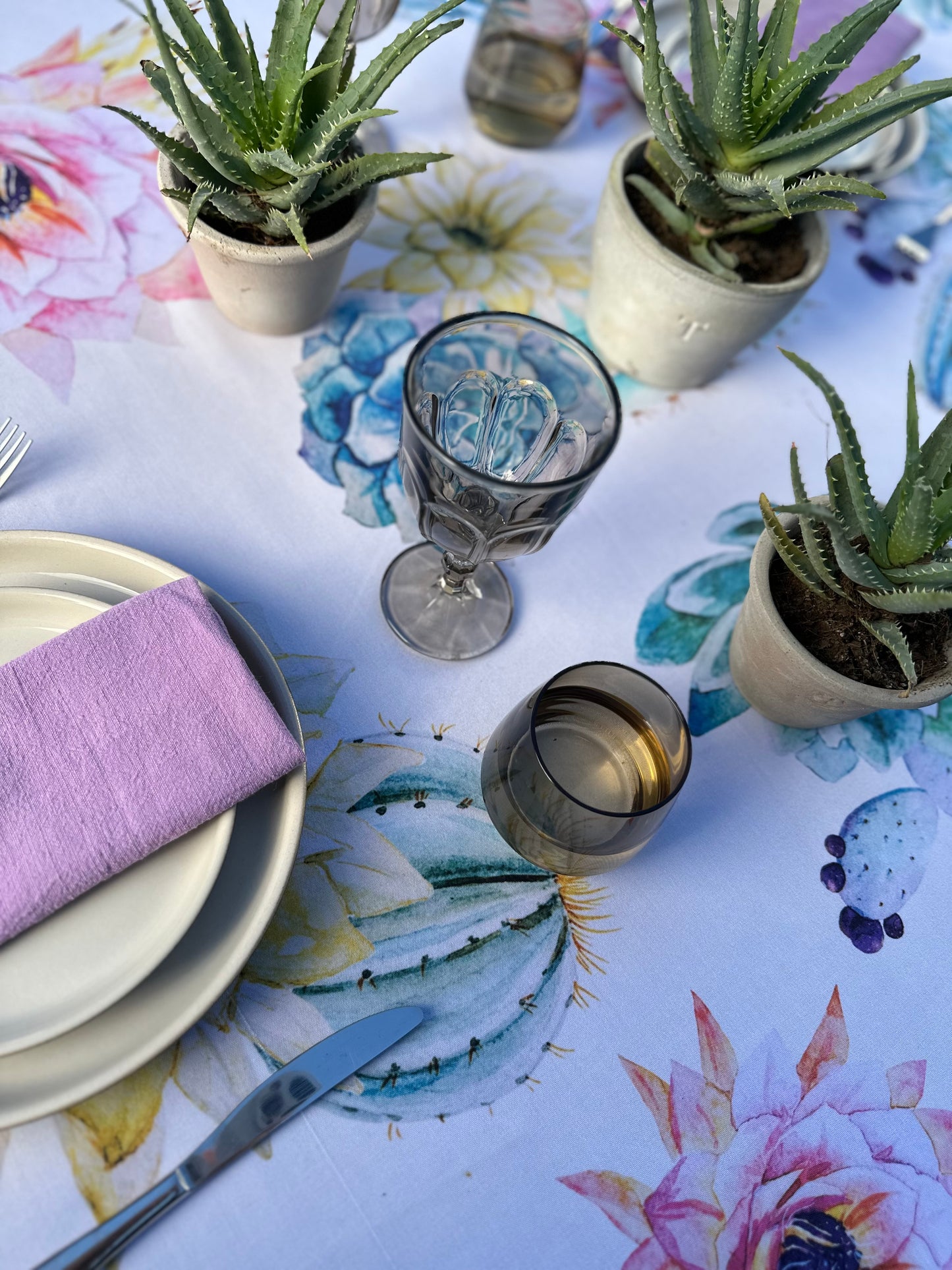 Mantel “jardín flores desérticas”