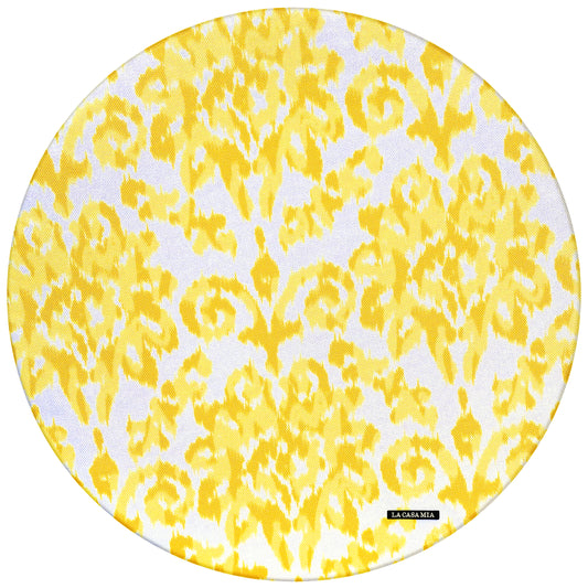 Funda para plato base “ikat amarillo”