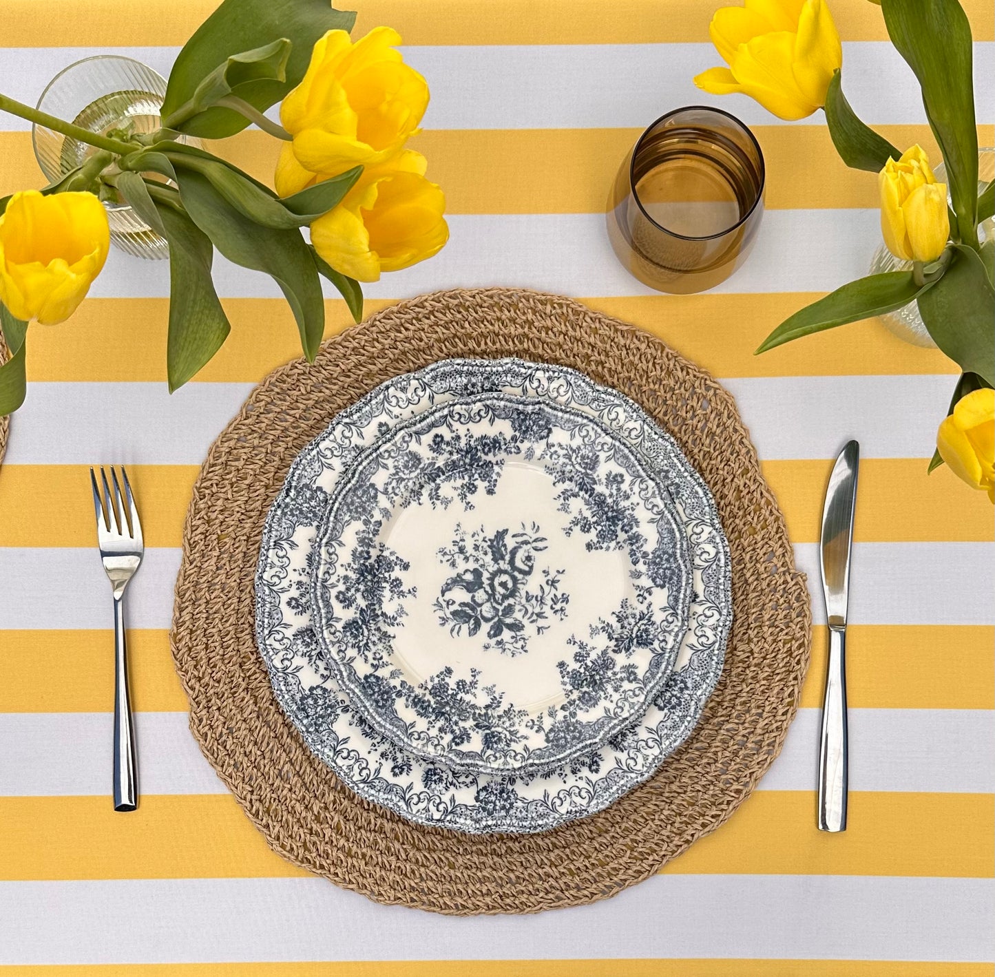 Mantel “rayas amarillas”